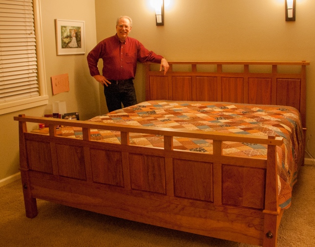 wood king bed plans